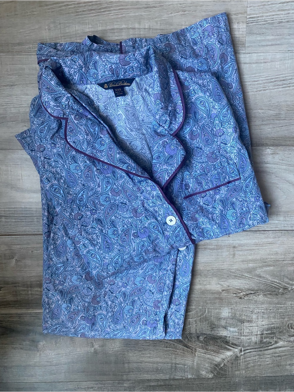 Brooks Brothers Paisley Set in Blue Cotton